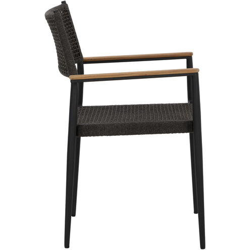 Nava Black Outdoor Stackable Dining Armchair, Set Of 2